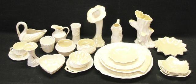 Appraisal: BELLEEK Lot of Porcelain Includes serving trays small dishes vases