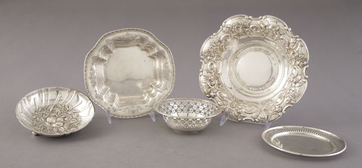 Appraisal: Interesting Five-Piece Collection of Sterling Silver comprised of a Simons