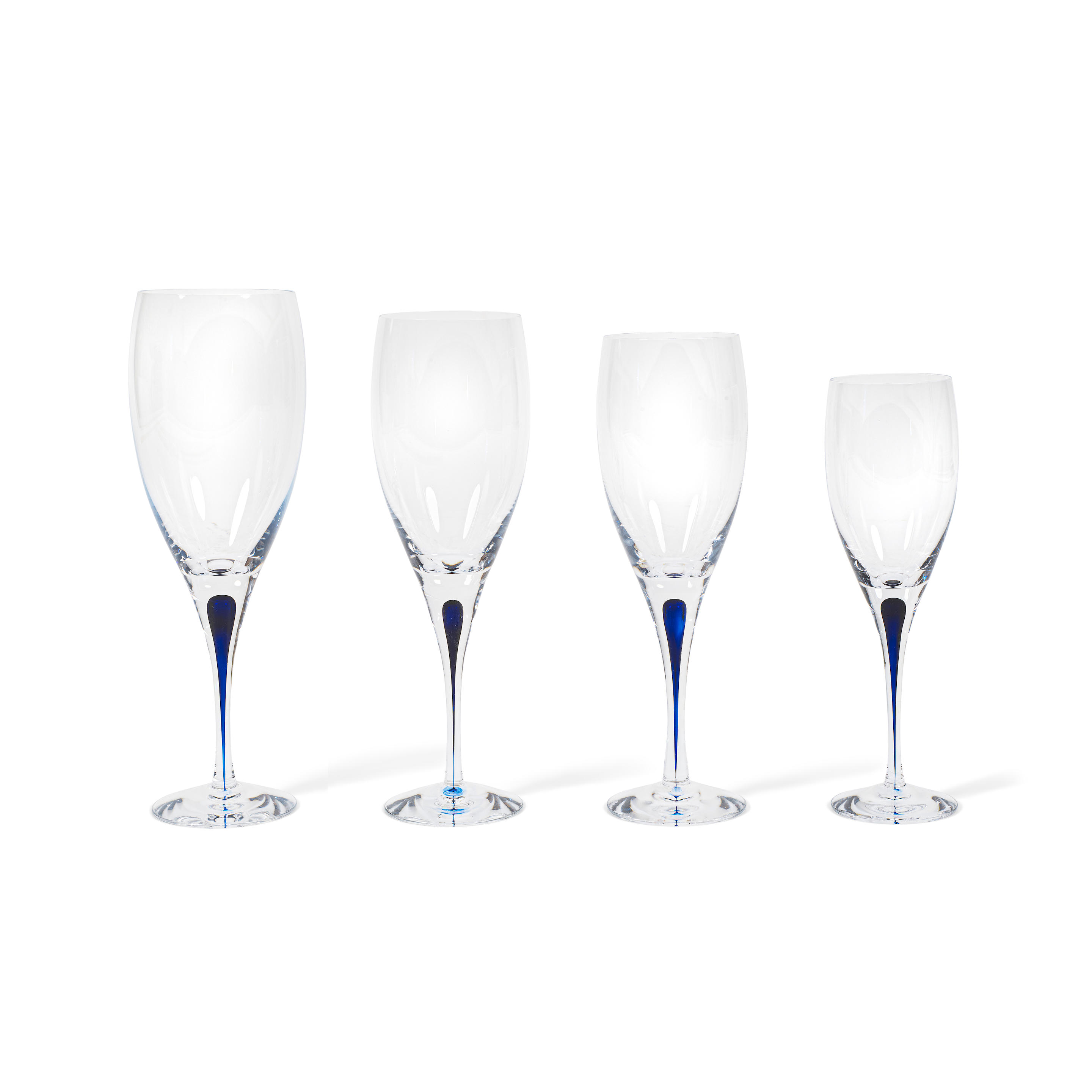 Appraisal: AN ORREFORS GLASS STEMWARE SERVICE IN THE INTERMEZZO BLUE PATTERN