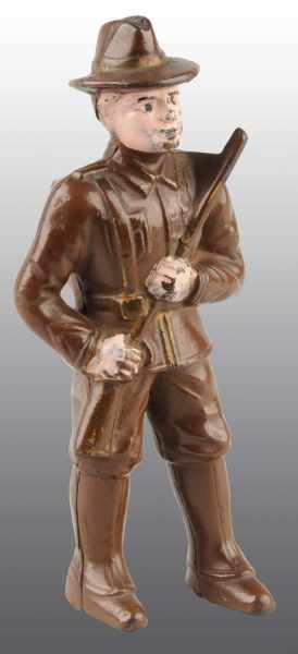 Appraisal: Cast Iron Soldier Minuteman Still Bank Description Manufactured by Hubley