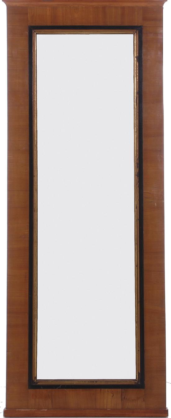 Appraisal: Biedermeier cherry and ebony mirror mid th century with molded