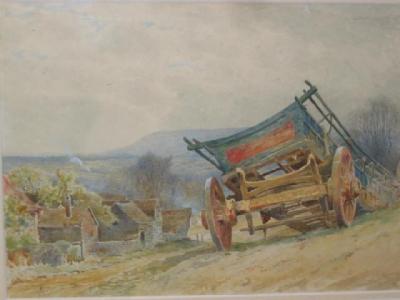 Appraisal: CHARLES ROBERTSON Study of a Derelict Farm Cart signed with