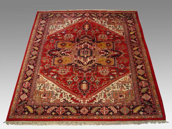 Appraisal: SEMI ANTIQUE INDO HERIZ CARPET Approx ' '' x '