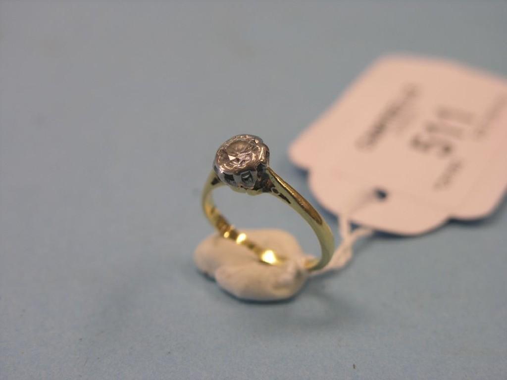 Appraisal: An ct gold and diamond solitaire ring approx ct platinum