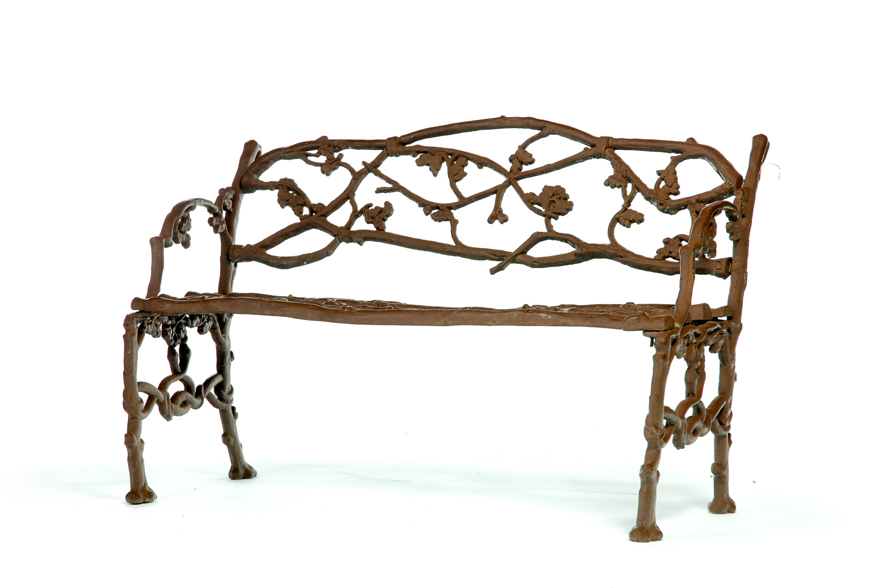 Appraisal: AMERICAN CAST IRON GARDEN BENCH Late th century In the