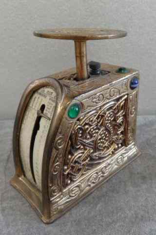 Appraisal: Scarce th Century Tiffany Studios Gilt BronzePattern Postal Scale With