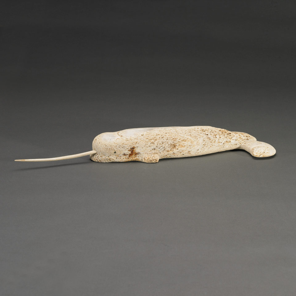 Appraisal: UNIDENTIFIED NARWHAL bone antler x x cm x cm x