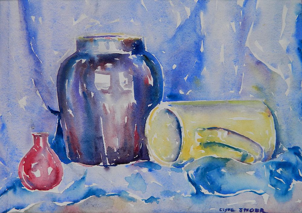 Appraisal: Clyde Singer watercolor Clyde Singer American - - Still-Life- watercolor