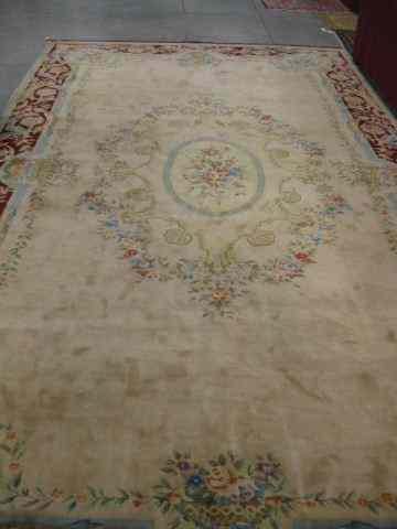 Appraisal: Chinese Handmade Room Size Rug Nichols type ploral bouquet medallion