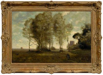 Appraisal: Roy Walter James painting American - landscape with figure and