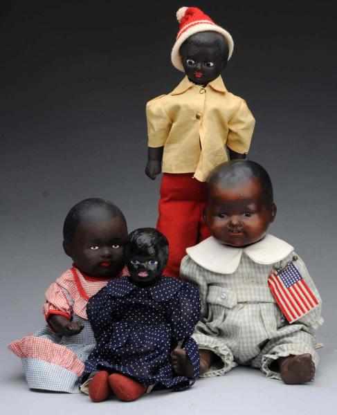 Appraisal: Lot of Black Dolls A M bisque head baby with