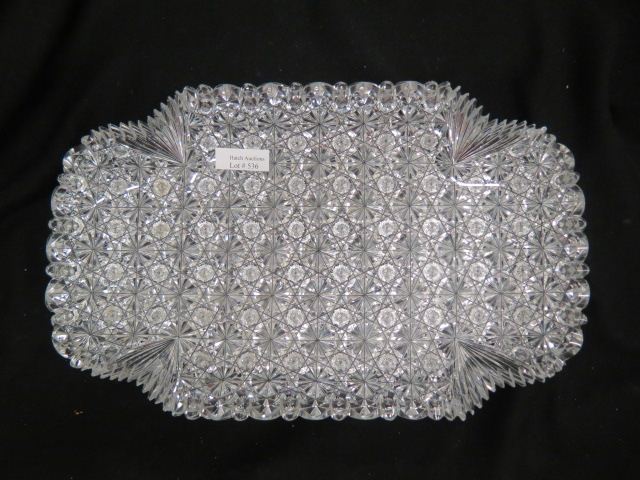 Appraisal: Cut Glass Tray Russian Pattern brilliant period x a beauty