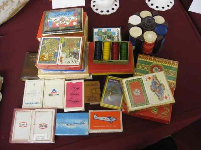 Appraisal: Collection of Playing Cards Poker Chips estate mixture including advertising