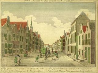 Appraisal: th Century Dutch Hand Colored Engraving Market tot Gouda Captioned