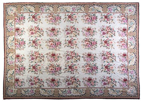 Appraisal: Sale Lot A Continental Needlepoint Wool Rug having allover floral