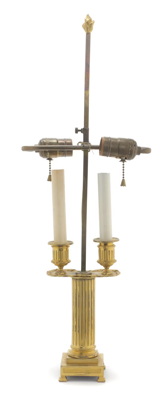 Appraisal: Sale Lot A Louis XVI Style Gilt Bronze Two-Light Candelabrum