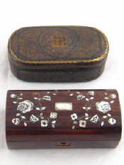 Appraisal: A th c embossed leather cased jewel box x x