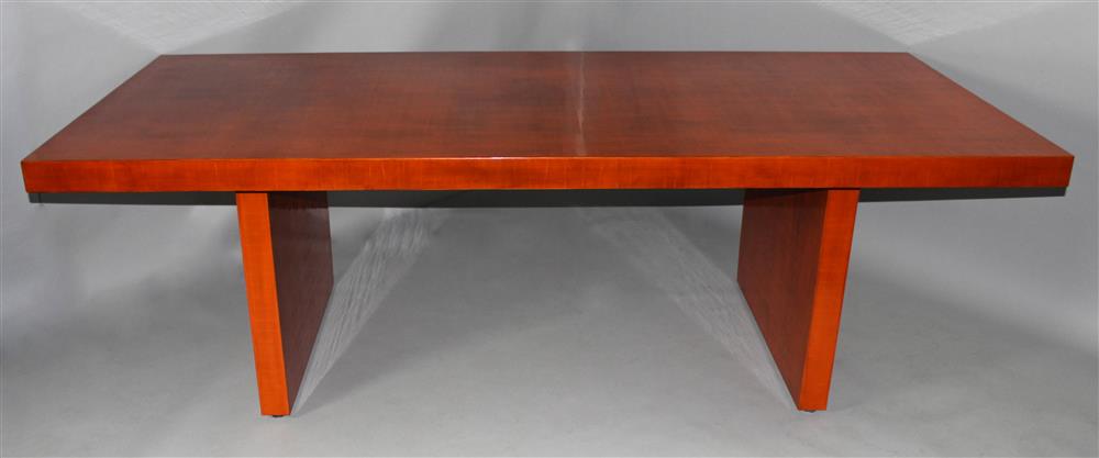 Appraisal: MID-CENTURY MODERN AMBER LACQUER DINING TABLE ESTATE OF TOM CLANCY