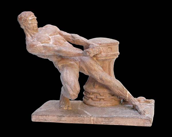 Appraisal: A French Art Deco terracotta sculpture circa The robust nude