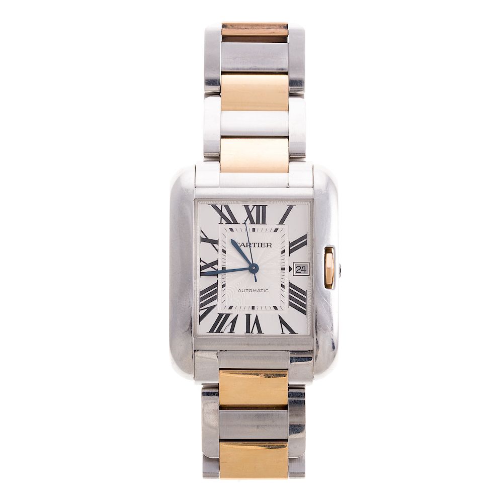 Appraisal: A Gentlemen's Cartier Tank Anglaise Watch Stainless steel Cartier Tank