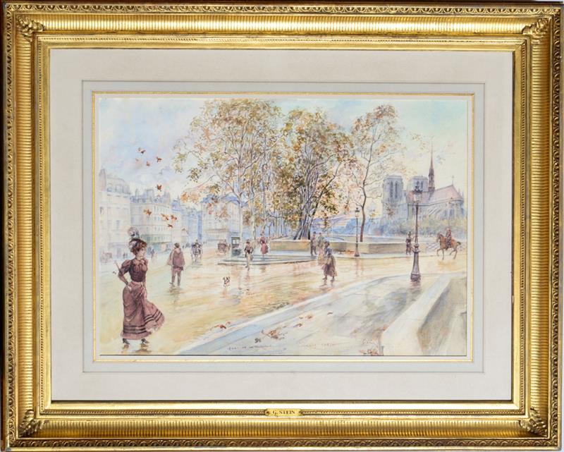 Appraisal: GEORGES STEIN - QUAI DE LA TOURNELLE Watercolor on paper