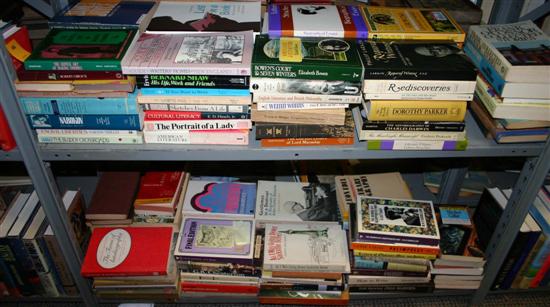 Appraisal: Paperbacks Including literature biography journals letters Over on shelves