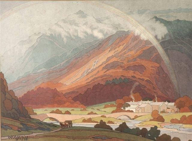 Appraisal: NELSON WRIGHT Exh - - 'Changeable Weather Grange in Borrowdale'