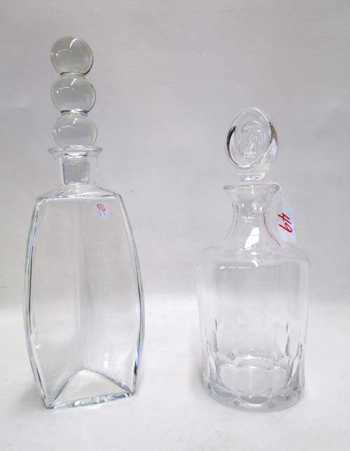 Appraisal: CARTIER AND BACCARAT CRYSTAL DECANTERS pieces Cartier cut crystal with