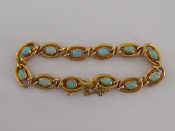 Appraisal: A Victorian carat gold and opal bracelet composed of twelve