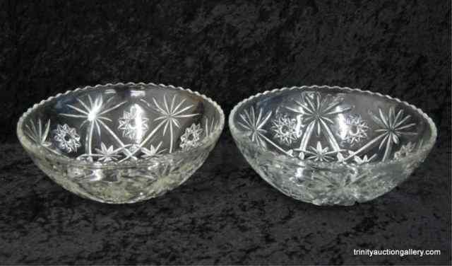 Appraisal: Pr Early American Prescut Lg '' Serving BowlsProduced by Anchor