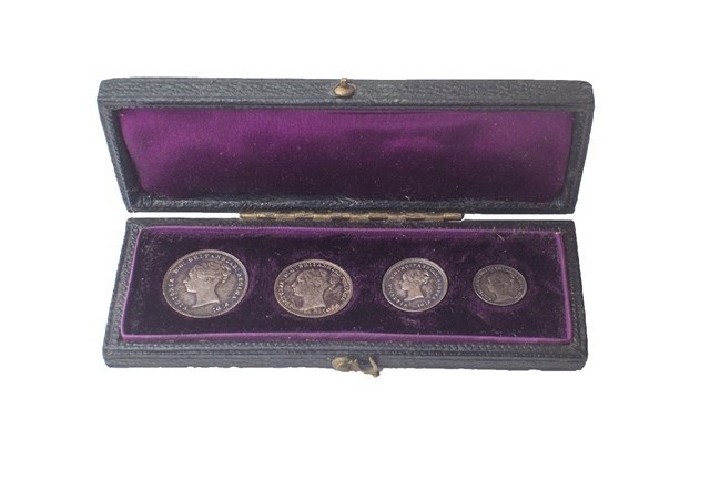 Appraisal: A Victorian young head four coin maundy set with the