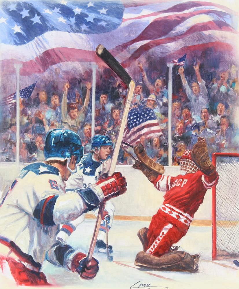 Appraisal: Dennis Lyall B USA Hockey vs USSR Dennis Lyall American