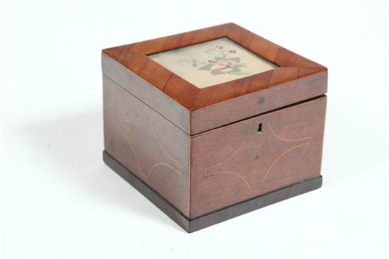 Appraisal: INLAID BOX American mid th century mahogany with poplar secondary