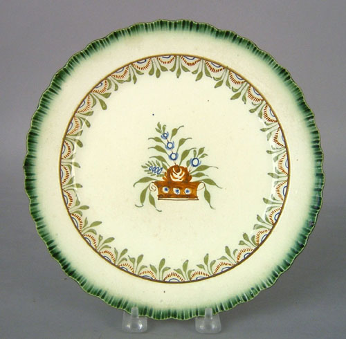 Appraisal: Leeds green feather edge plate early th c with floral