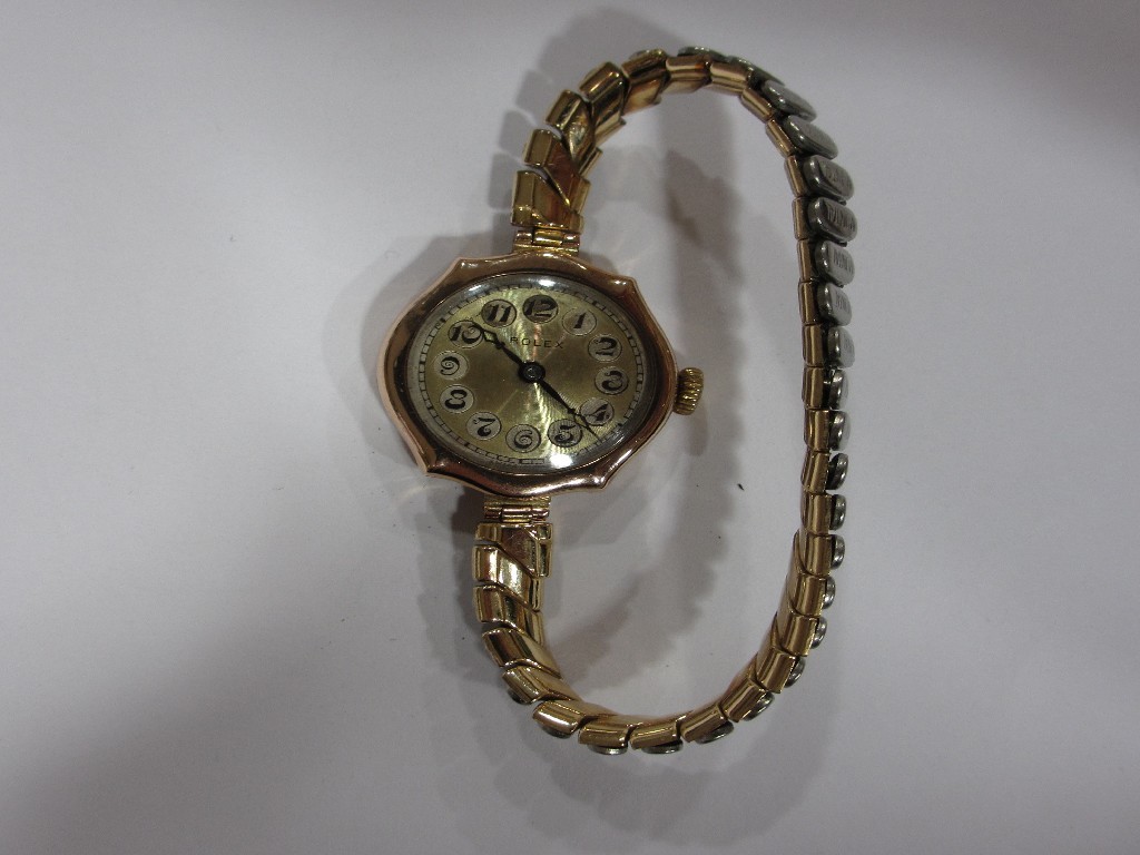 Appraisal: Ladies early th century ct gold cased Rolex wrist watch