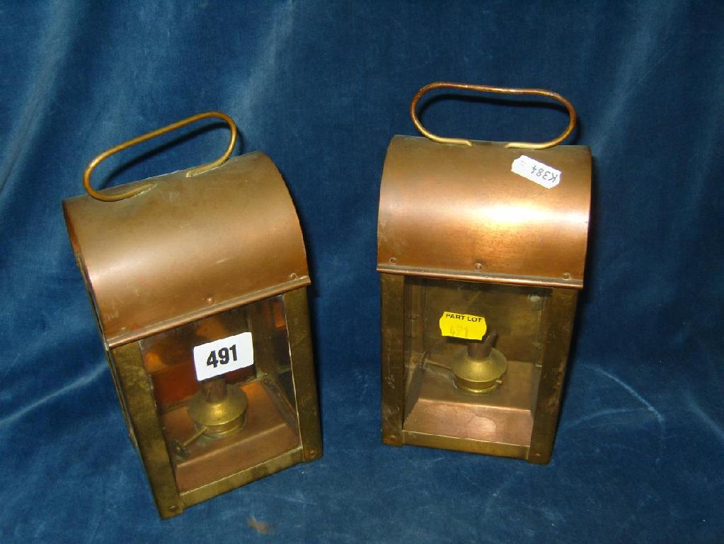 Appraisal: A pair of copper and brass -sided Western region railway