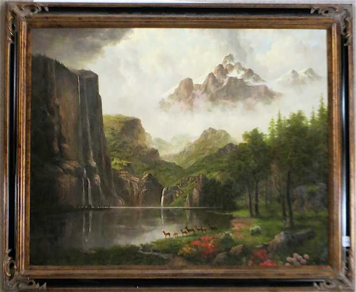 Appraisal: MONUMENTAL OIL ON CANVAS Deer Lake in the Rockies th