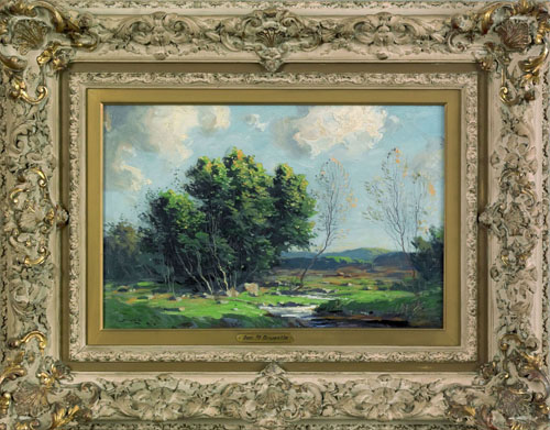 Appraisal: George Matthew Bruestle American - oil on canvas titled Summer