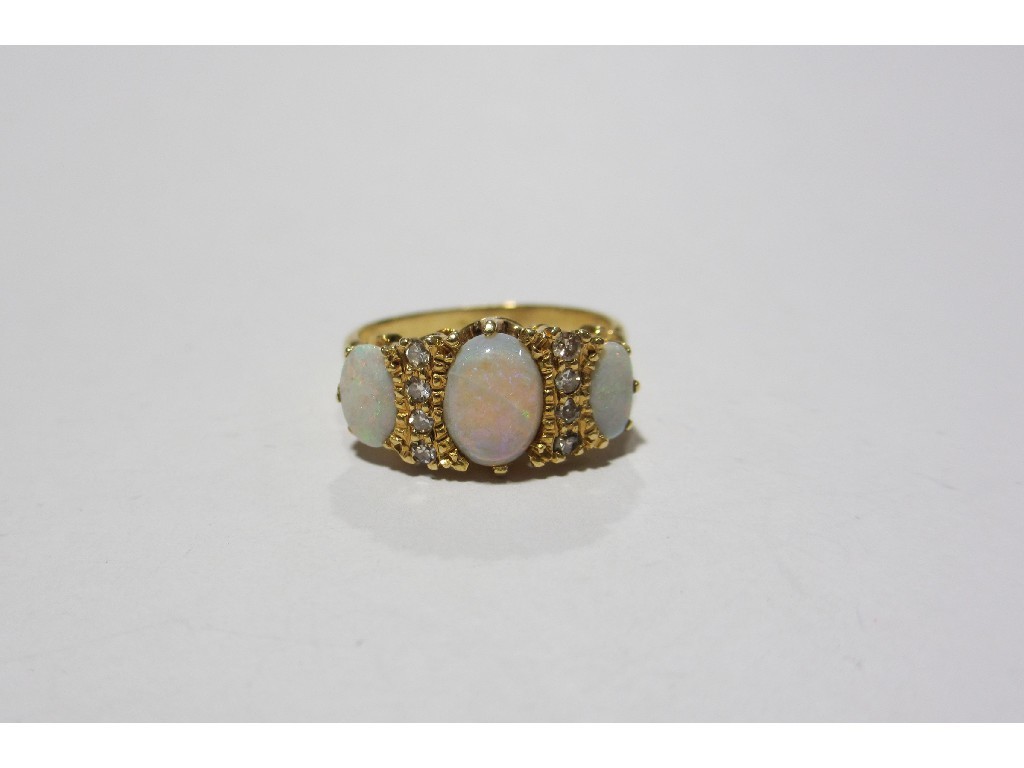 Appraisal: Victorian ct gold opal and diamond set dress ring