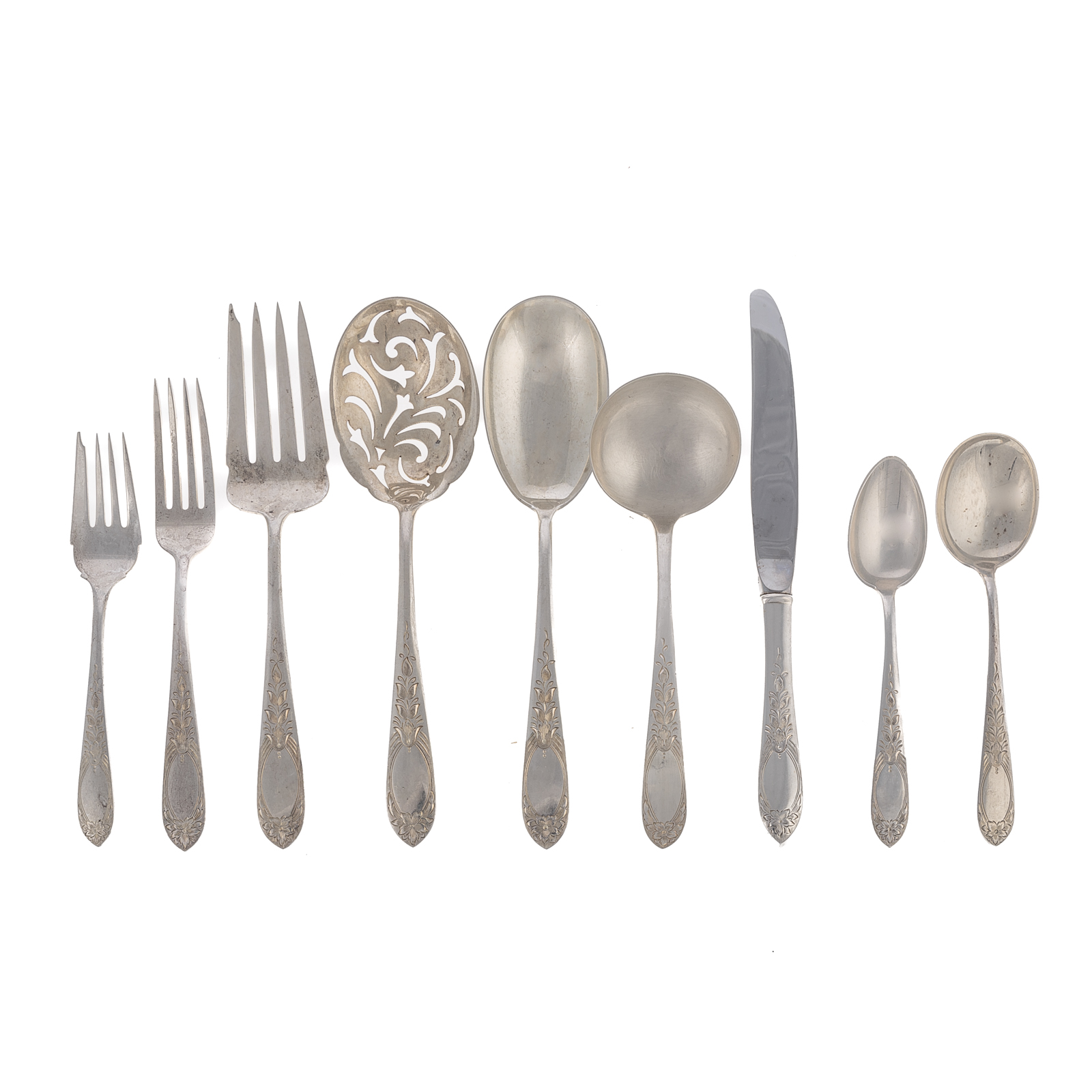 Appraisal: S KIRK SON STERLING PRIMROSE FLATWARE SERVICE Service for twelve