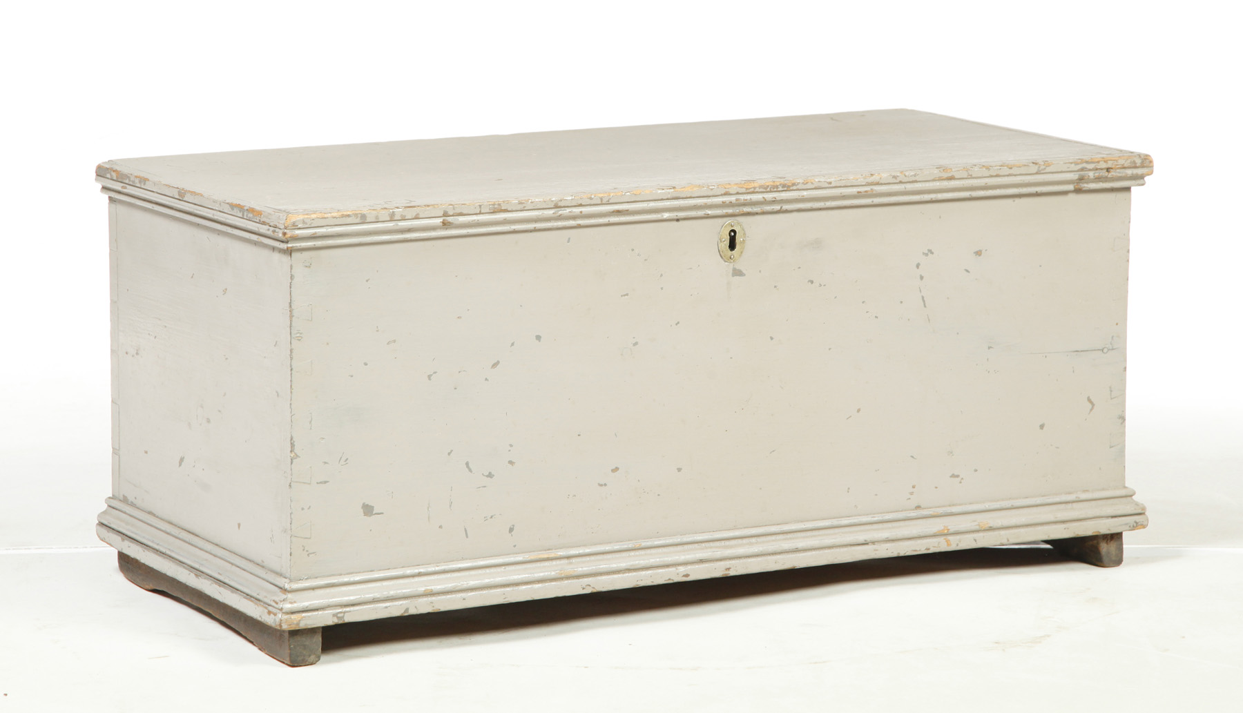 Appraisal: DIMINUTIVE BLANKET CHEST New England early th century pine Dovetailed