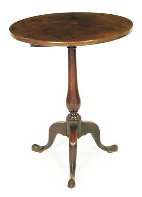 Appraisal: A late George III mahogany tripod table the circular tilt