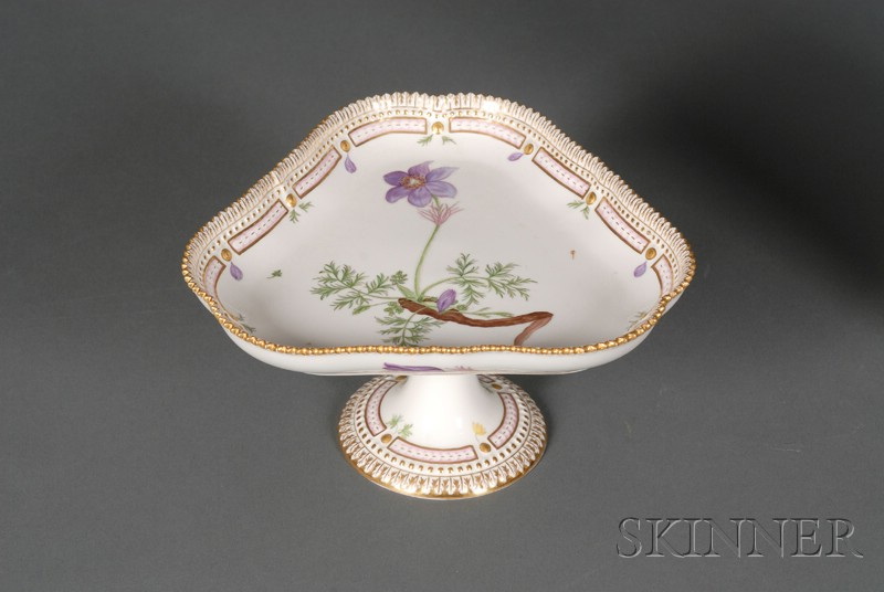 Appraisal: Royal Copenhagen Porcelain Flora Danica Compote th century triangular plate