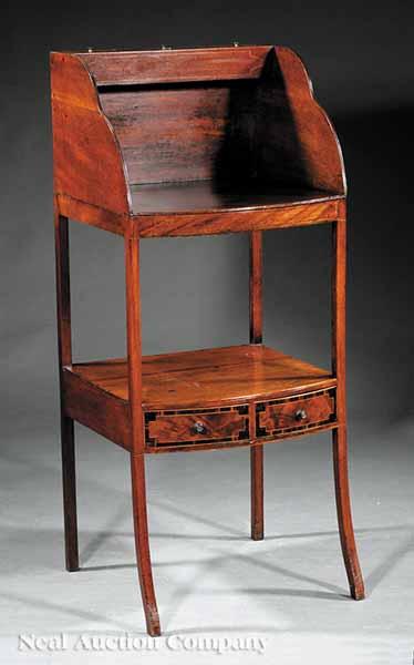 Appraisal: A George III Inlaid Mahogany Washstand th c the tall