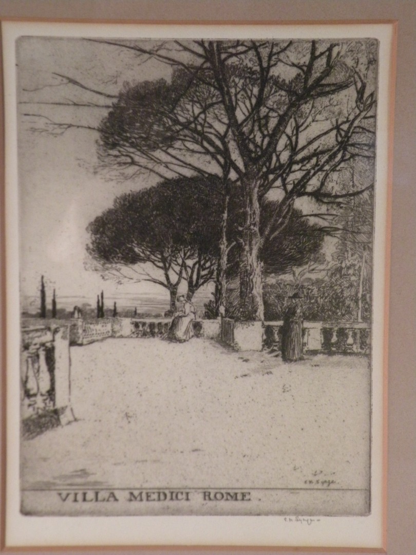 Appraisal: Edward Millington Synge - Villa Medici Rome engraving signed to