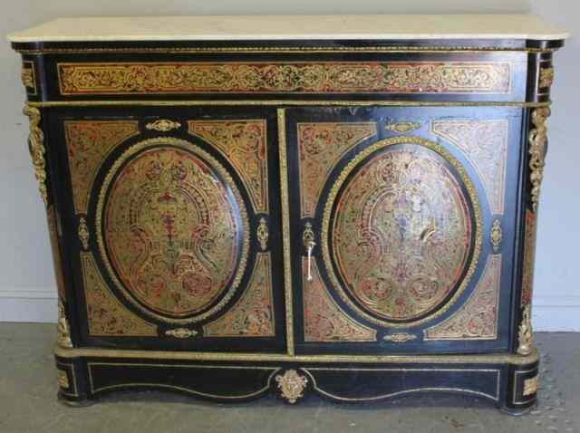 Appraisal: th Century French Bronze Mounted Boulle Two DoorCabinet With original