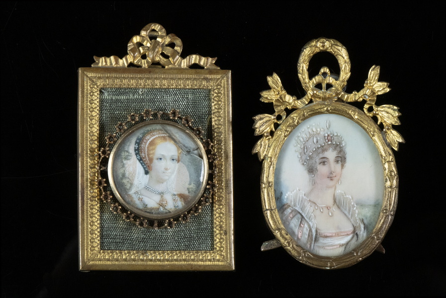 Appraisal: TH C ROUND BROOCH WITH PORTRAIT OVAL MINIATURE PORTRAIT OF