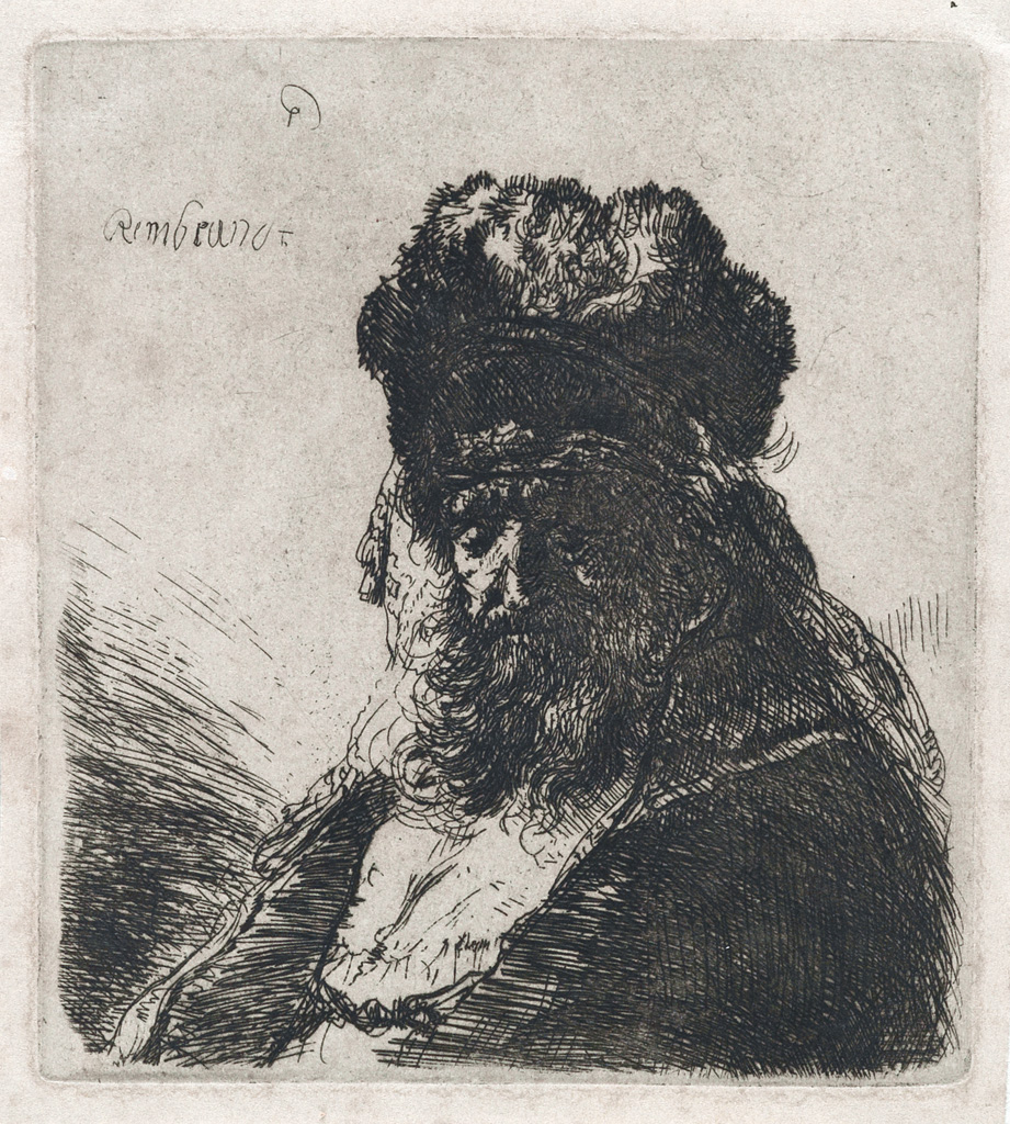 Appraisal: REMBRANDT VAN RIJN Old Bearded Man in a High Fur