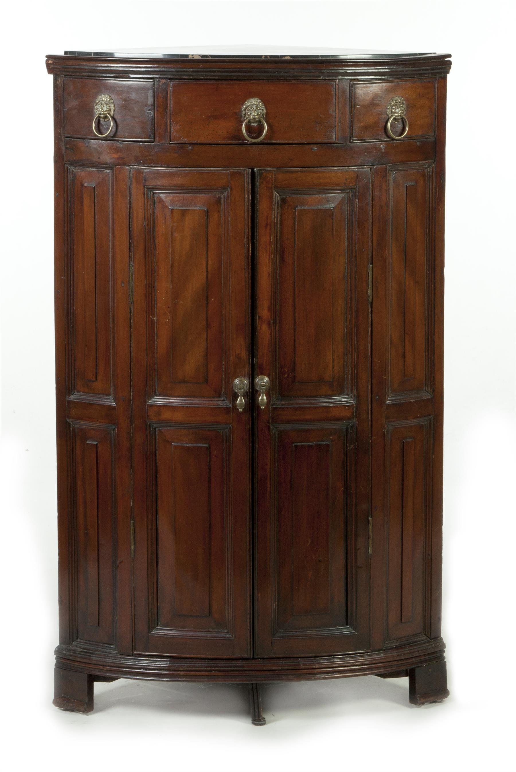 Appraisal: CONTINENTAL MARBLE TOP CORNER CABINET Fourth quarter- th century mahogany