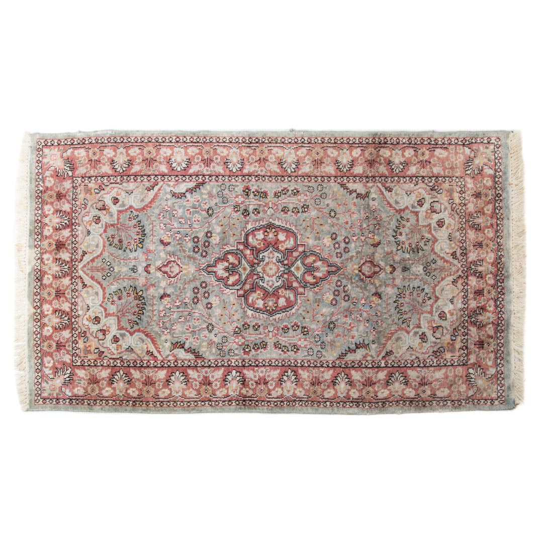 Appraisal: Pakistani Persian design rug x mercerized cotton pile Condition areas